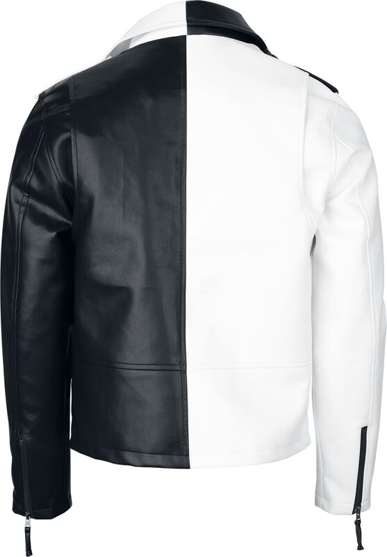 "Jacket in Black and White" Imitation Leather Jacket black-white by Gothicana by EMP