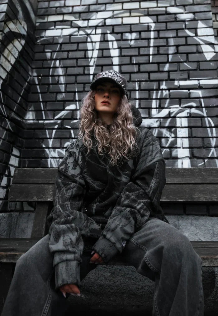 Bloodmoon Heavy Oversized Black - Hoodie