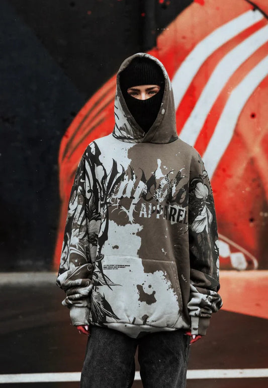Veins Of Velvet Heavy Oversized Grey - Hoodie