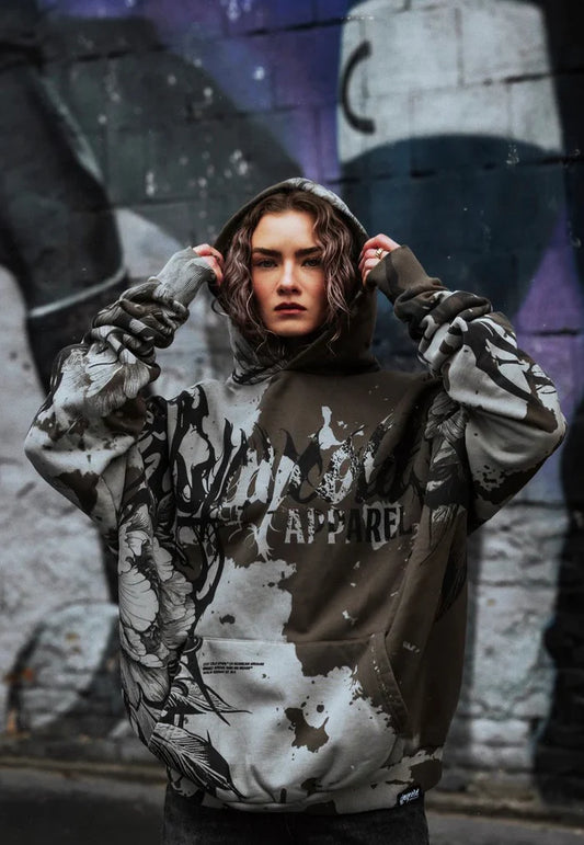 Veins Of Velvet Heavy Oversized Grey - Hoodie